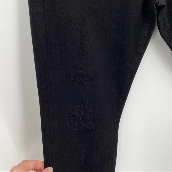 Frame Womens Le Garcon Rip Noir Jeans Size 27 Black Distressed Straight Leg - Picture 7 of 16